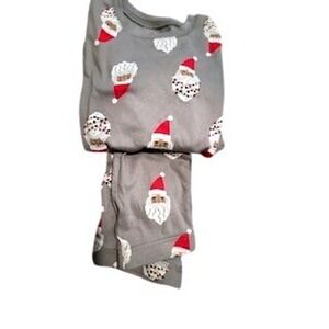 Old Navy Toddler Black Santa Claus Pajama Set Gray 2 Piece Christmas PJs 5T
